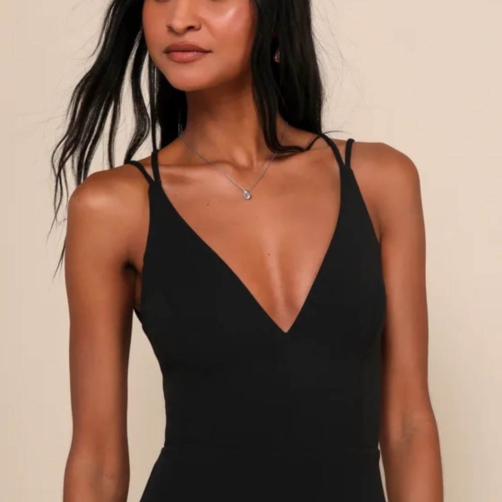 Lulu's Black Backless Mermaid Maxi Dress - Picture 4 of 4